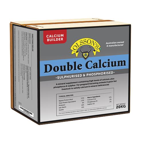 Olssons Double Calcium Sulphurised & Phosphorised for Cattle Sheep & Goats 20kg