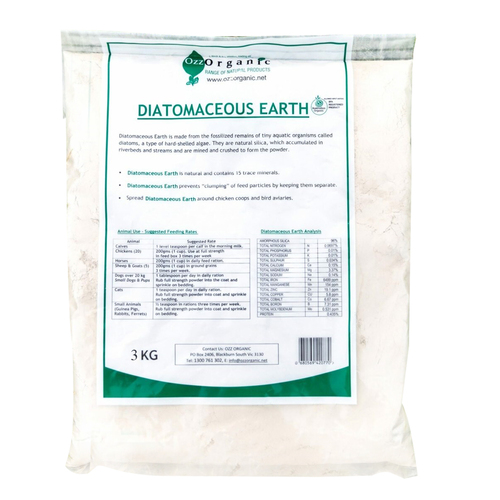 Ozz Organic Diatomaceous Earth Powder for Poultry & Livestock Bedding 3kg