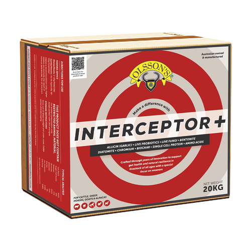 Olsson Interceptor Plus Block for Weaner Adult Cows Sheep Goats & Horses 20kg