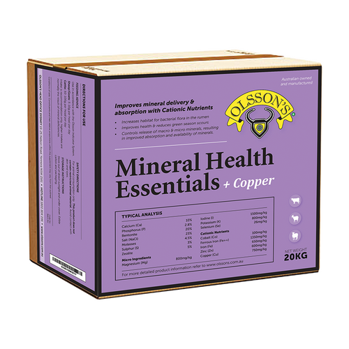 Olsson Mineral Health Essentials + Copper Supplement for Livestock 20kg