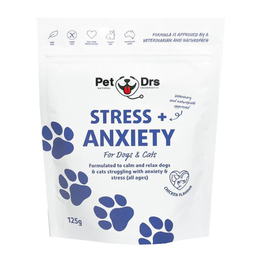 Pet Drs Stress & Anxiety Calm & Relax Supplement for Dogs & Cats 125g