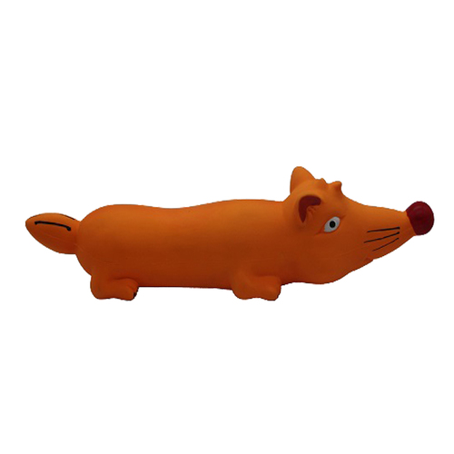Paw Play Fox Latex Interactive Pet Dog Chew Toy w/ Squeaker 25cm