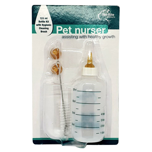 Pet-Rite Pet Nurser Bottle Kit for Newborn & Growing Animals 120ml