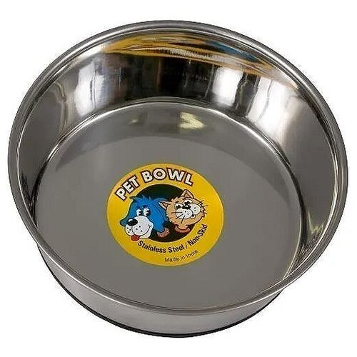 ShowMaster Heavy Duty Rubber Base Stainless Steel Pet Bowl 3.9L
