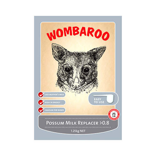 Wombaroo Possum Milk Replacer >0.8 suits for Possums & Gliders 1.25kg