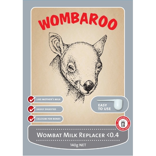Wombaroo Wombat Milk Replacer Substitute for Wombat Joeys <0.4 140g