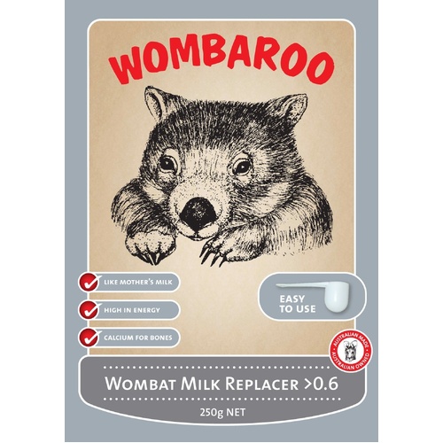 Wombaroo Wombat Milk Replacer Substitute for Wombat Joeys > 0.6 250g