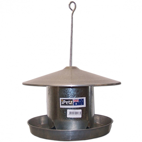 iPetz Galvanised Budgie Hopper Food Feeder 5 Inch 