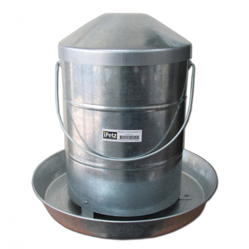 iPetz Galvanised Chicken Hopper Hanging Food Feeder 12 Inch 