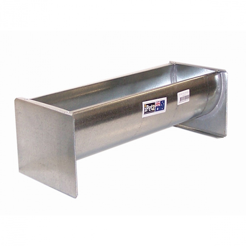 iPetz Galvanised Poultry Trough Food Water Feeder 12 Inch 