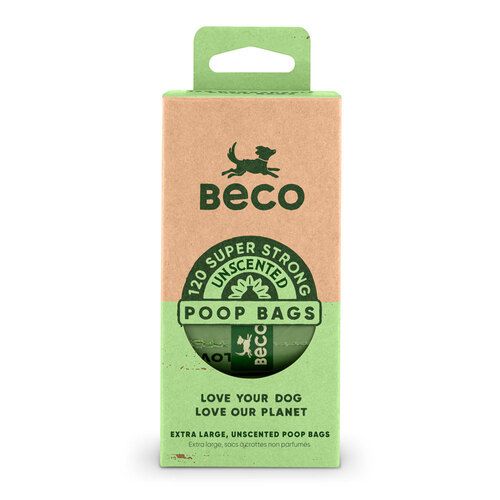 Beco Eco Friendly Extra-Thick Dog Poop Bags Unscented 120 Pack