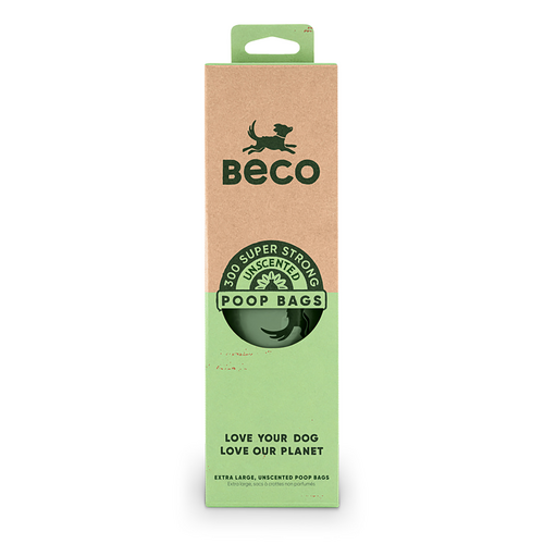 Beco Eco Friendly Extra-Thick Dog Poop Bags Dispenser Roll Unscented 300 Pack