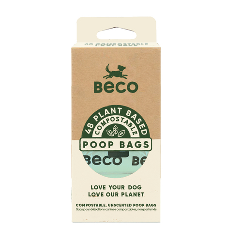 Beco Bags Compostable Dog Poop Bags Unscented 48 Pack