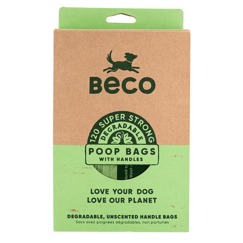 Beco Degradable Dog Poop Bags w/ Handles 120 Pack