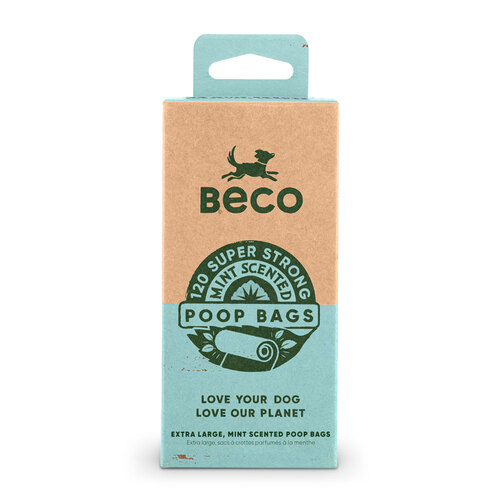 Beco Eco Friendly Dog Poop Bags Mint Scented 120 Pack