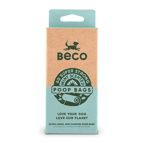 Beco Degradable Dog Poop Bags Mint Scented 60 Pack