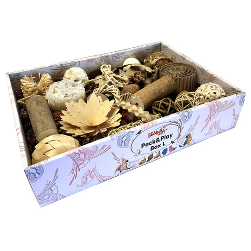 Beak Joy Peck & Play Box Natural Signature Blend Bird Toy Large