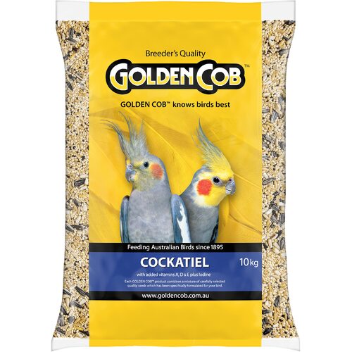 Golden Cob Cockatiel Seed Mix with Vitamins & Minerals Bird Feed 10kg