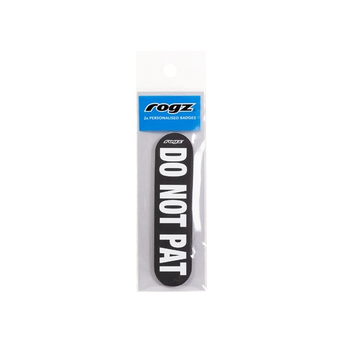 Rogz Personalised Pre-Made Do Not Pat Dog Badge Easy-to-Fit Small