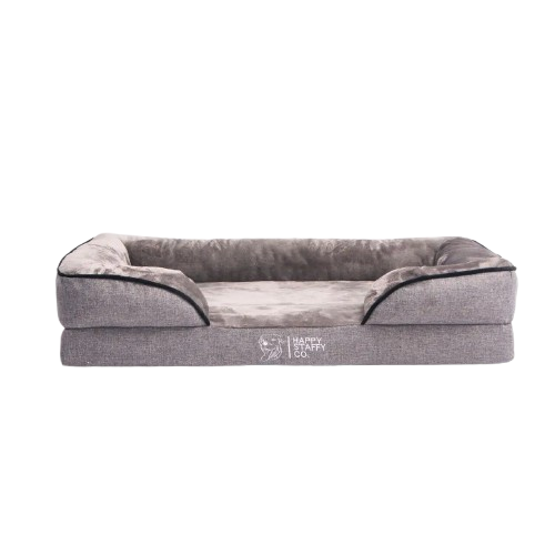 Happy Staffy Co Calming Day Ultra-Snuggly Dog Bed Dark Grey Medium