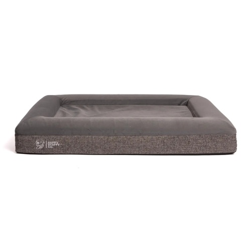 Happy Staffy Co Deluxe Orthopedic Memory Foam Dog Bed Dark Grey Medium