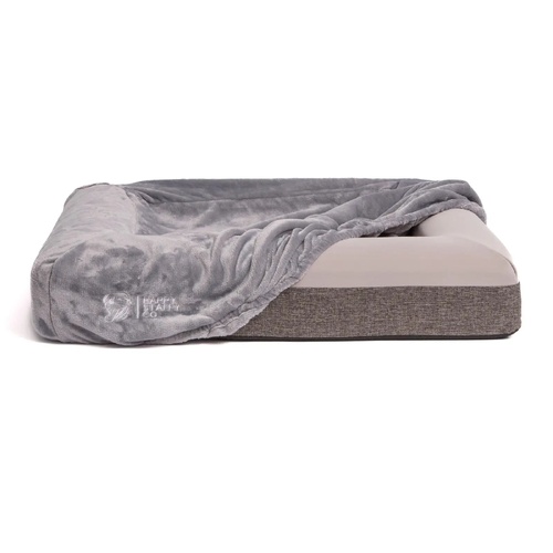 Happy Staffy Co Pullover Blanket Cover Dog Bed Light Grey Medium