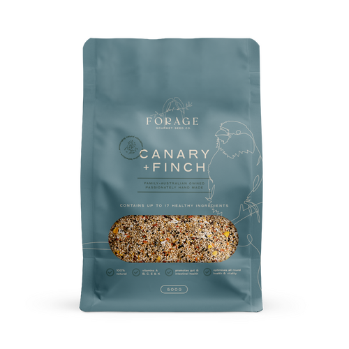 Forage Gourmet Seed Co Canary & Finch Hand-Made Natural Bird Seed Mix 500g