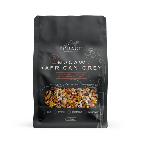 Forage Gourmet Seed Co Macaw & African Grey Bird Seed Mix 500g