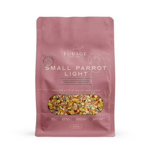 Forage Gourmet Seed Co Small Parrot Light Low Fat Bird Seed Mix 500g