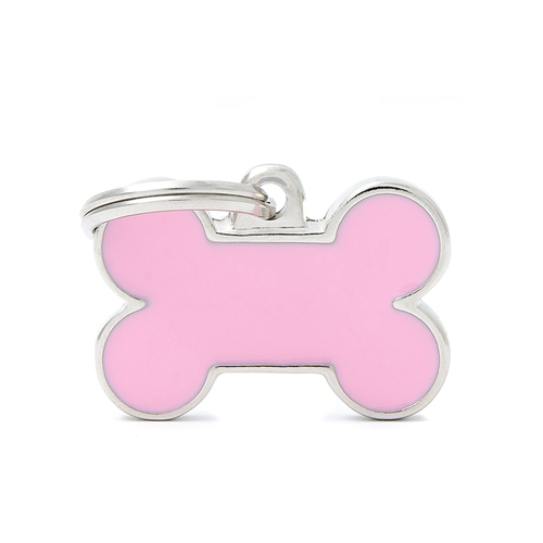 My Family Basic Handmade Bone Pet Tag Collar Accessory Pink Small