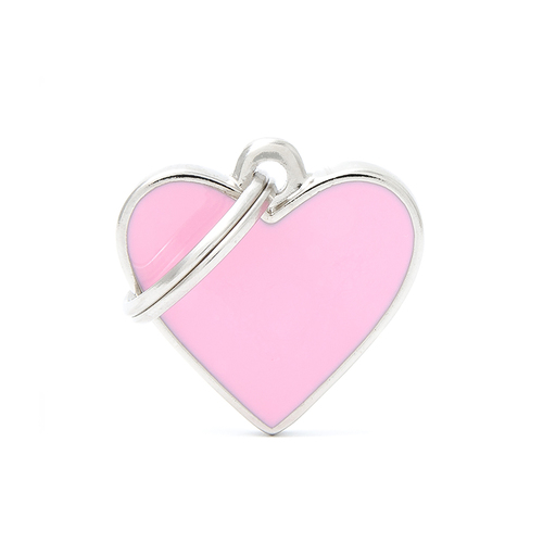 My Family Basic Handmade Heart Pet Tag Collar Accessory Pink Small