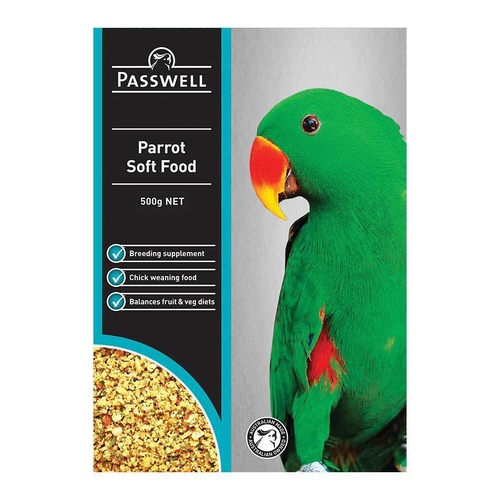 Passwell Parrot Soft Food Nutritional Supplement for Parrots & Cockatoos 500g