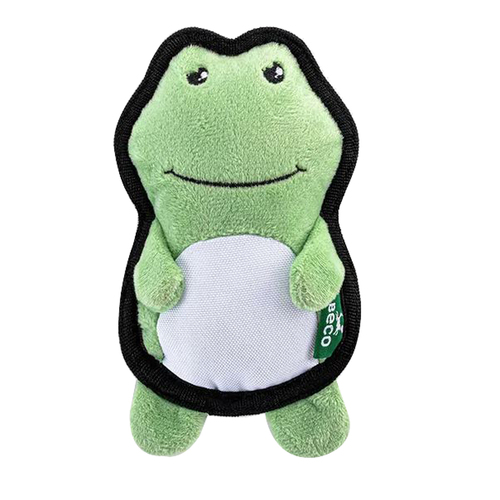 Beco Rough & Tough Recycled Frog Durable Dog Squeaker Toy Small