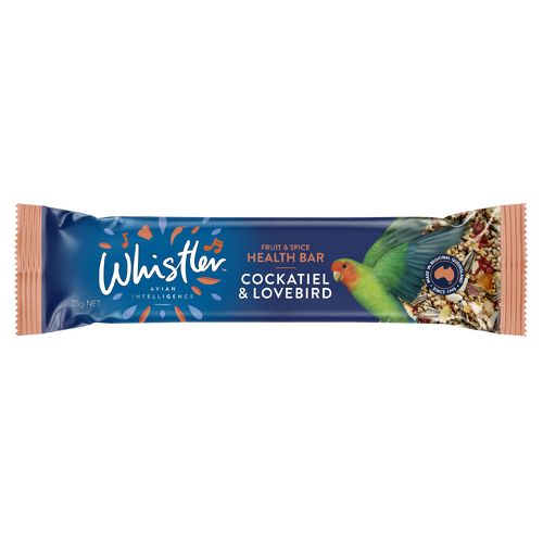 Whistler Cockatiel & Lovebird Health Bar Bird Treat Fruit & Spice 12 x 75g