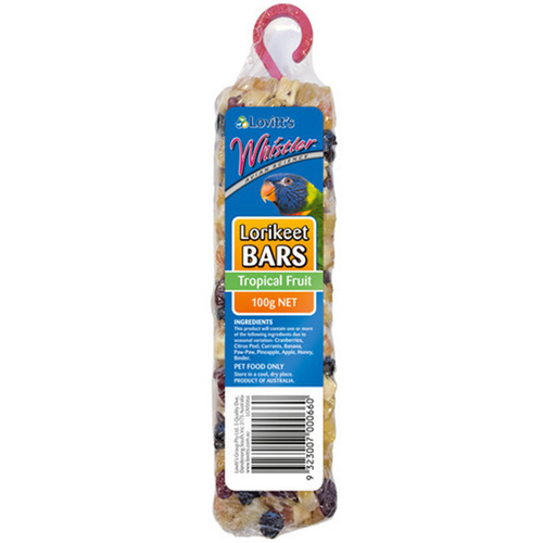 Lovitts Whistler Lorikeet Bars Tropical Fruit Bird Food 100g x 12 