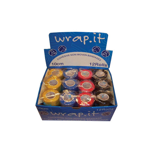 Wrap It Cohesive Non-Woven Bandages 12 Rolls 10cm x 4.5m