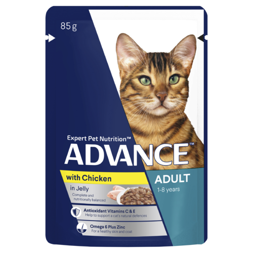 Advance Adult 1+ Wet Cat Food w/ Chicken in Jelly 12 x 85g