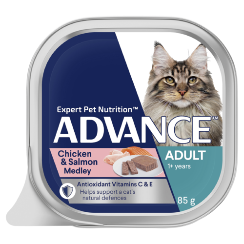 Advance Adult 1+ Wet Cat Food w/ Chicken & Salmon Medley 7 x 85g