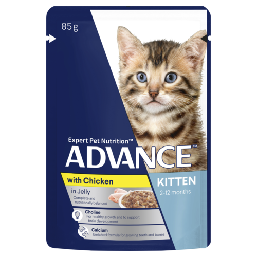 Advance Kitten 2-12 Months Wet Cat Food w/ Chicken in Jelly 12 x 85g