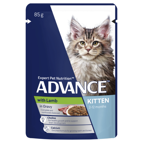 Advance Kitten 2-12 Months Wet Cat Food Lamb in Jelly 12 x 85g