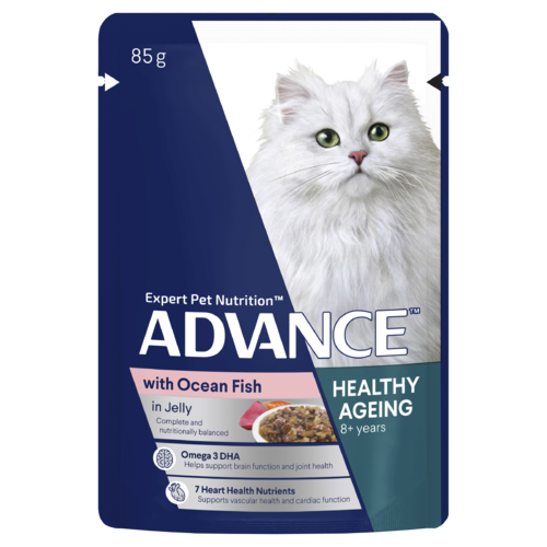 Advance Mature 8+ Wet Cat Food w/ Ocean Fish in Jelly 12 x 85g