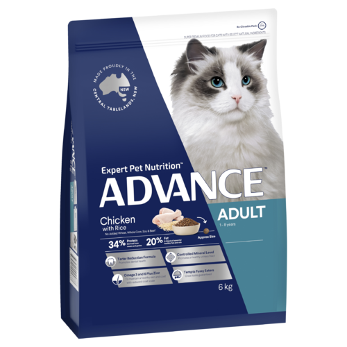 Advance Adult 1+ Dry Cat Food Chicken w/ Rice 6kg