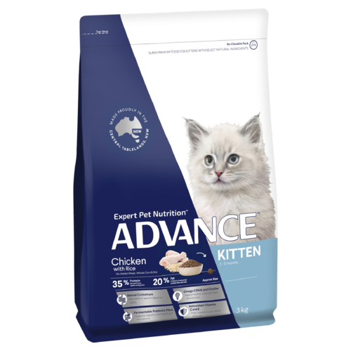 Advance Kitten 2-12 Months Dry Cat Food Chicken w/ Rice 3kg