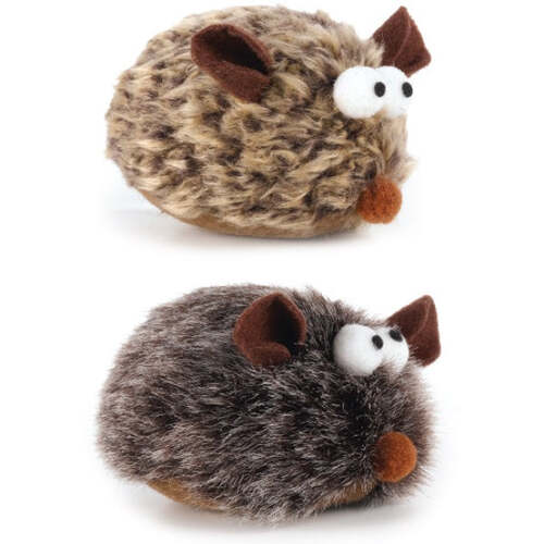 Petface Catkins Vibro Mouse Interactive Play Cat Toy Brown & Grey