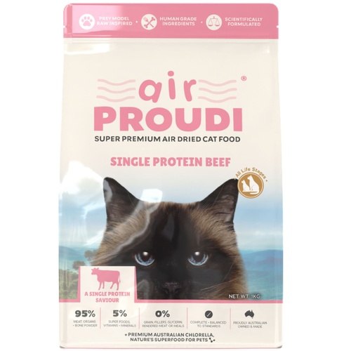 Air Proudi Super Premium Single Protein Air-Dried Cat Food Beef 1kg