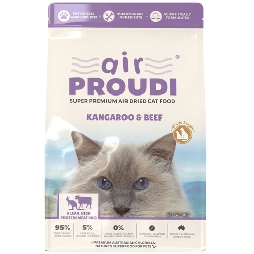 Air Proudi Super Premium Air-Dried Cat Food Kangaroo & Beef 1kg