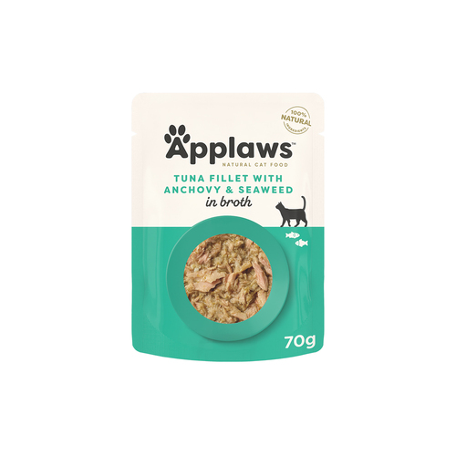 Applaws Natural Cat Food Tuna With Anchovy & Seaweed Pouch 70g 16 Pack