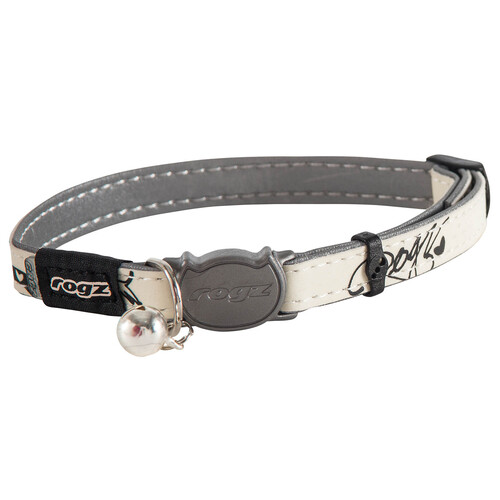 Rogz Glowcat Safeloc Polyester Cat Collar Black Cat 11mm