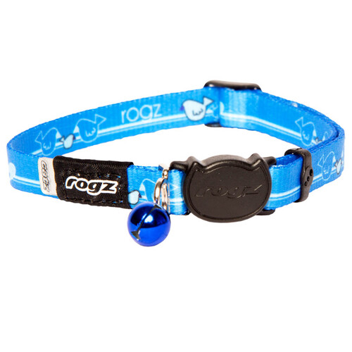 Rogz Kiddycat Safeloc Polyester Cat Collar Royal Birds 8mm