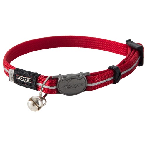 Rogz Alleycat Adjustable Safeloc Cat Collar Red 8mm